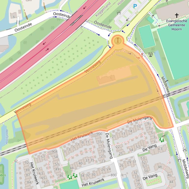 Kaart van postcodegebied 1622MB.