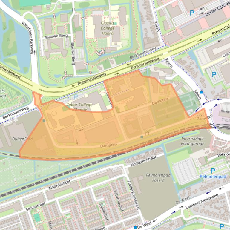 Kaart van postcodegebied 1624NR.