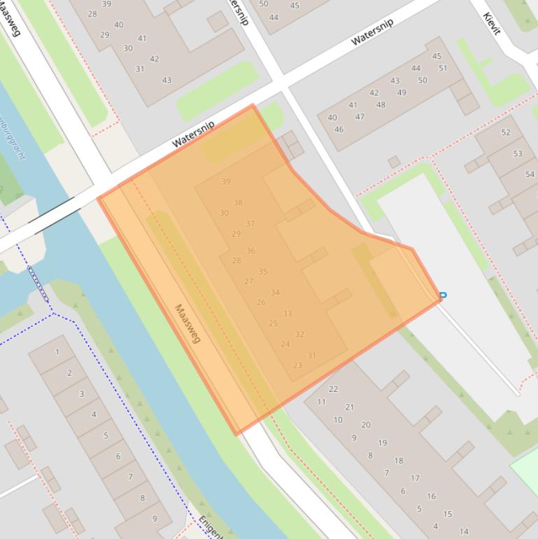 Kaart van postcodegebied 1628EK.