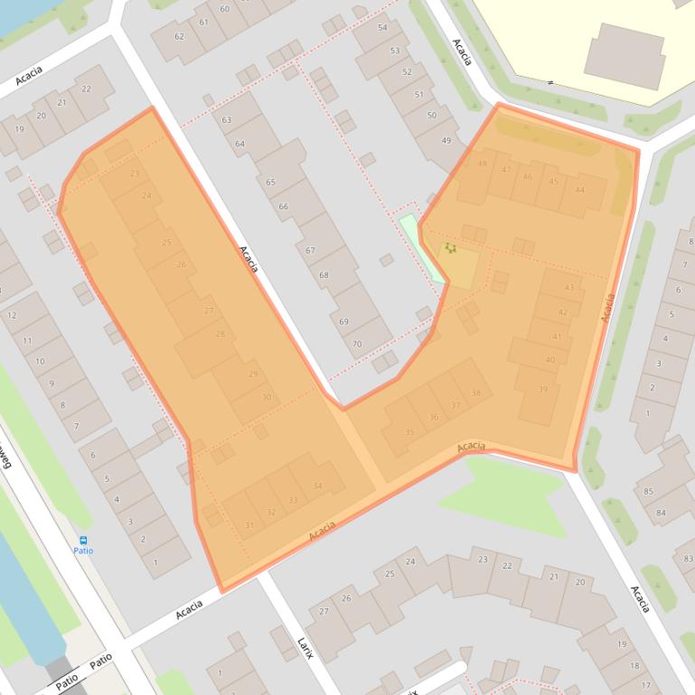 Kaart van postcodegebied 1628MJ.