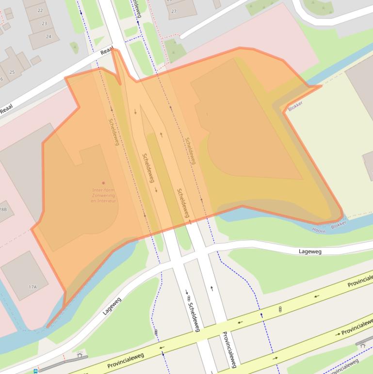 Kaart van postcodegebied 1628PZ.