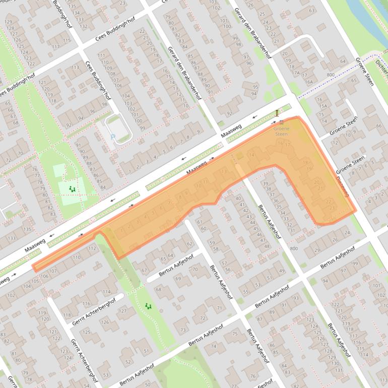 Kaart van postcodegebied 1628VH.