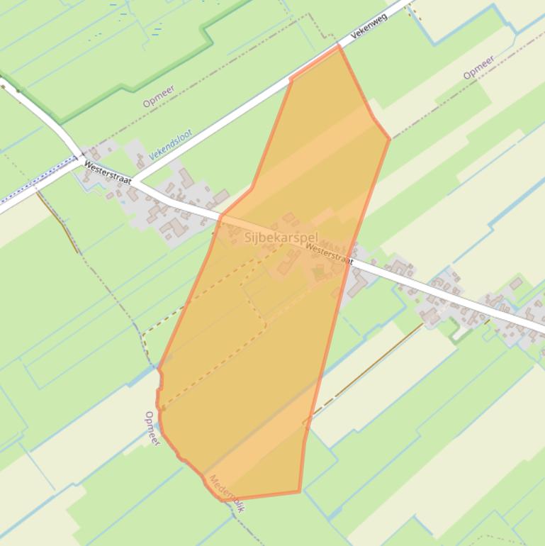 Kaart van postcodegebied 1655LB.