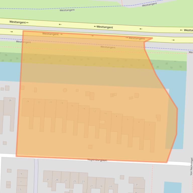 Kaart van postcodegebied 1701AL.