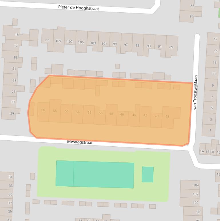 Kaart van postcodegebied 1701LM.