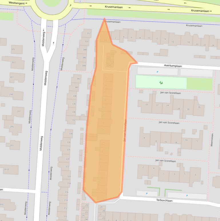 Kaart van postcodegebied 1701VA.