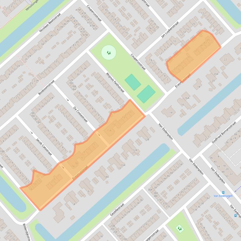 Kaart van postcodegebied 1702EP.