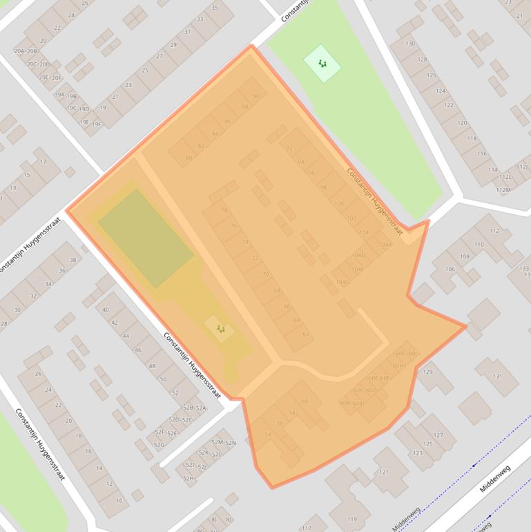 Kaart van postcodegebied 1702EX.