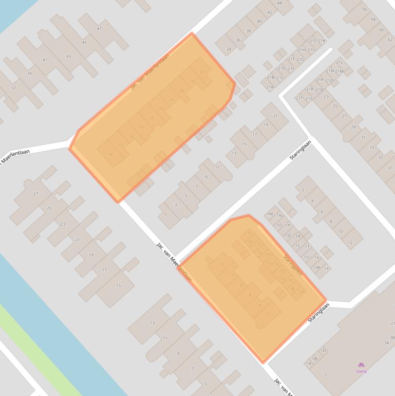 Kaart van postcodegebied 1702GN.