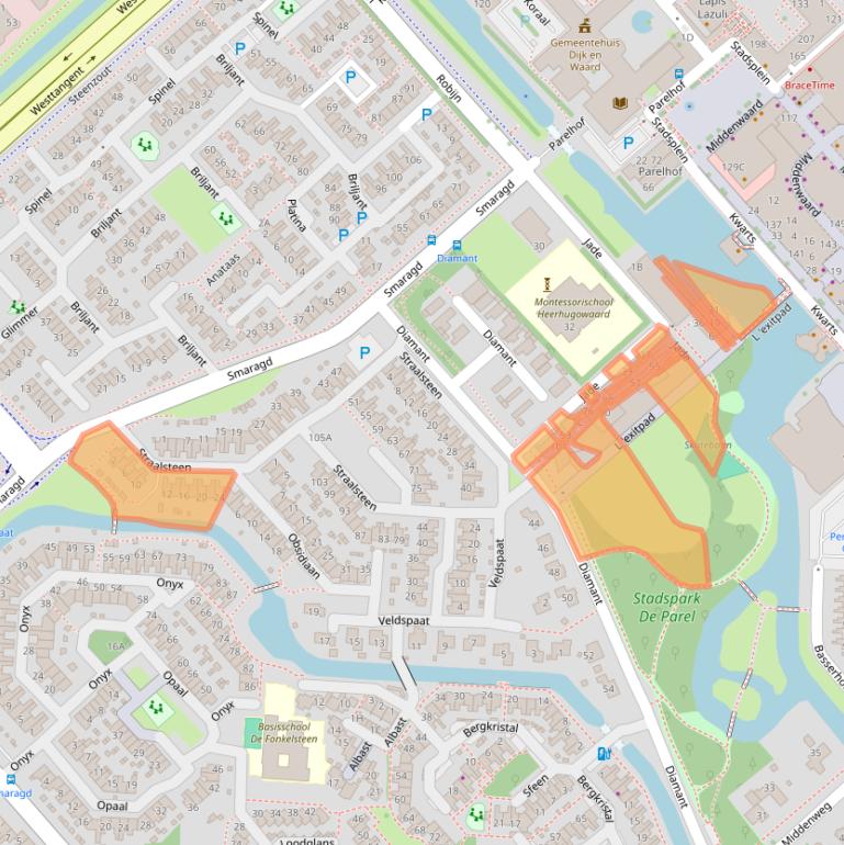 Kaart van postcodegebied 1703ET.