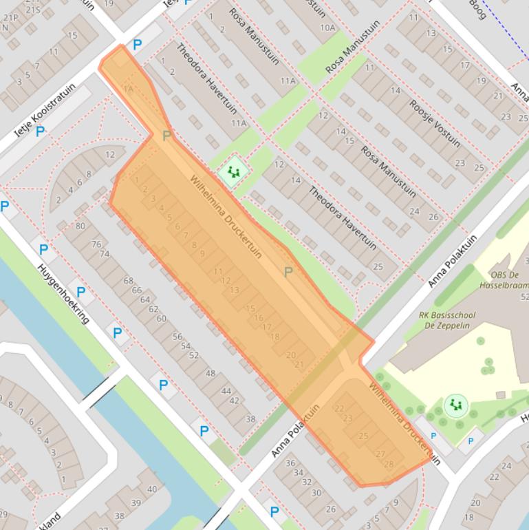 Kaart van postcodegebied 1705JM.