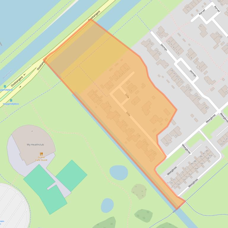 Kaart van postcodegebied 1705RG.