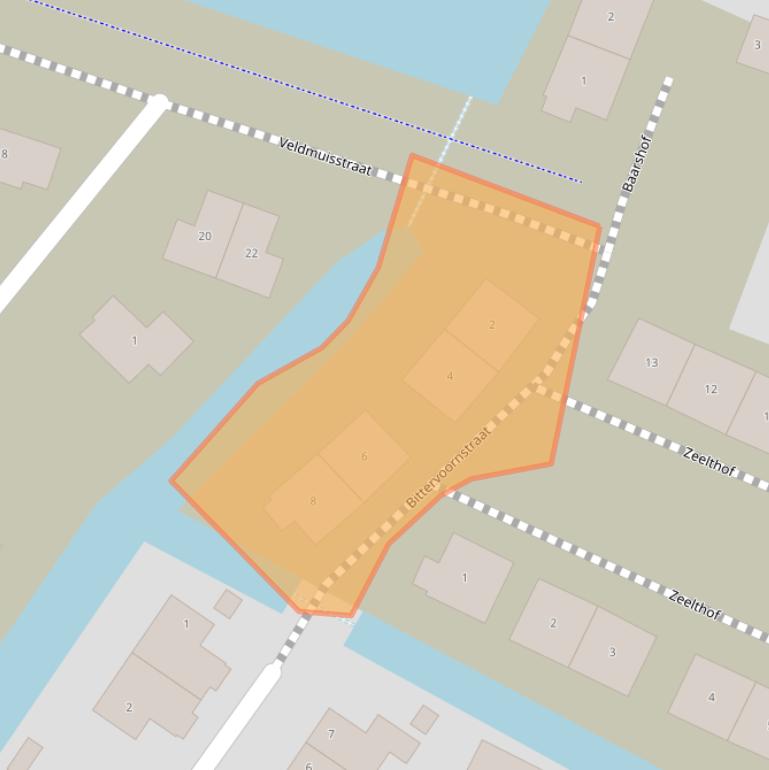 Kaart van postcodegebied 1706KH.