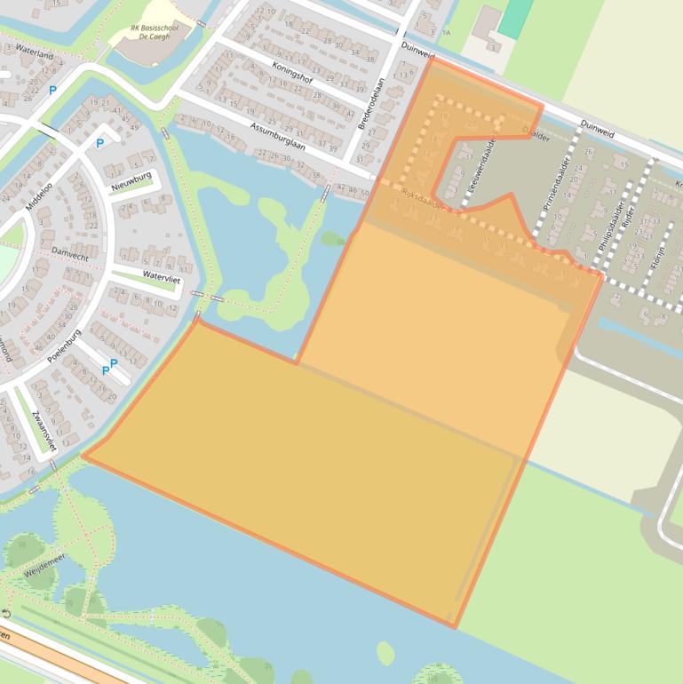 Kaart van postcodegebied 1713EC.