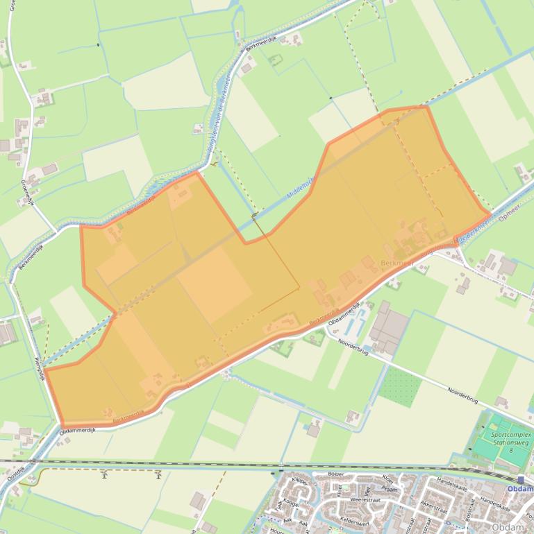 Kaart van postcodegebied 1713KW.