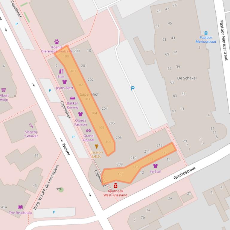 Kaart van postcodegebied 1715EW.