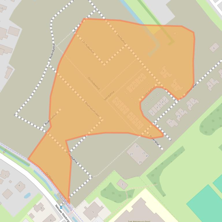 Kaart van postcodegebied 1731RS.