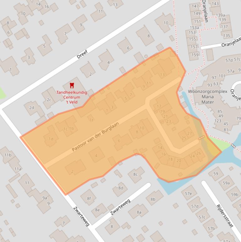 Kaart van postcodegebied 1735HN.