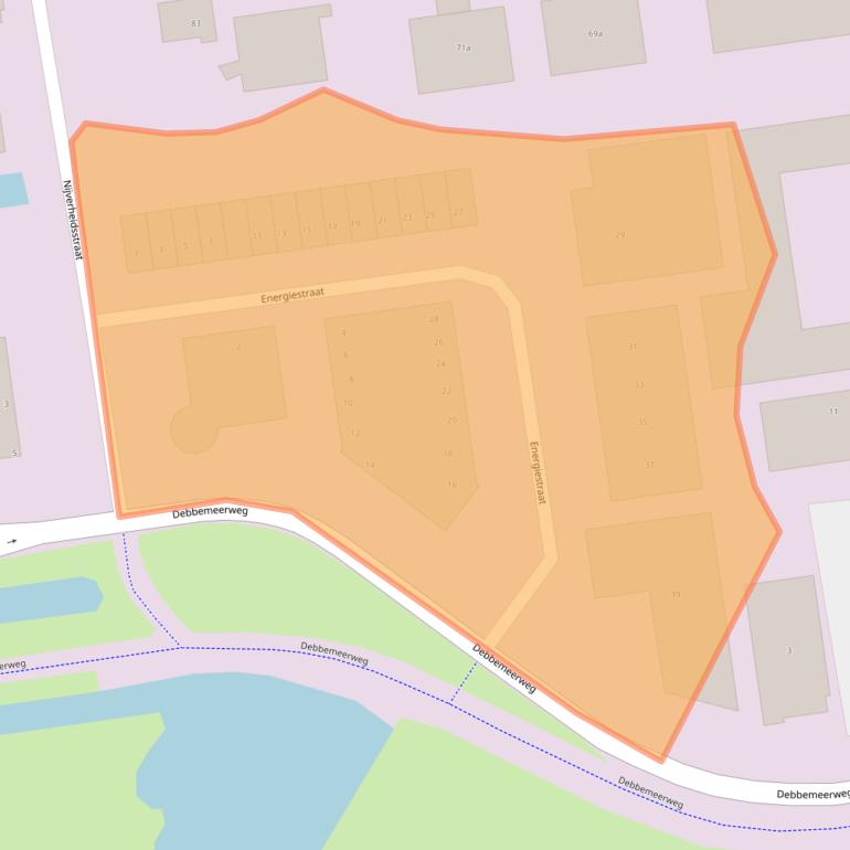 Kaart van postcodegebied 1749DN.