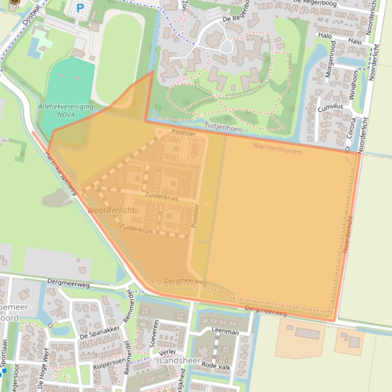 Kaart van postcodegebied 1749MC.
