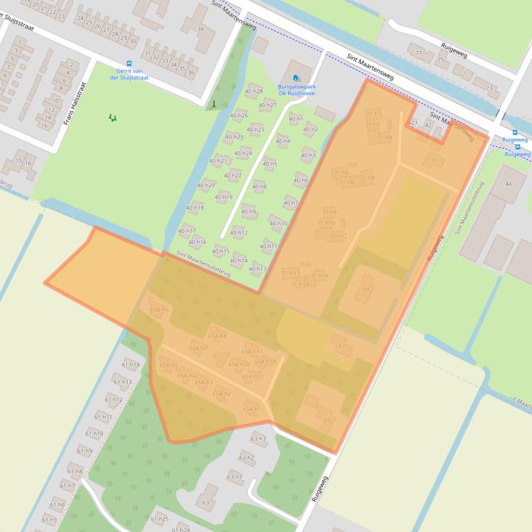 Kaart van postcodegebied 1752HD.