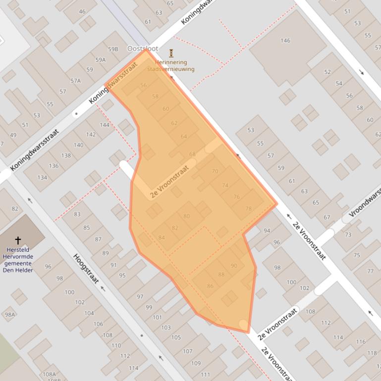 Kaart van postcodegebied 1781LR.