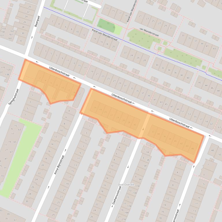 Kaart van postcodegebied 1813TJ.