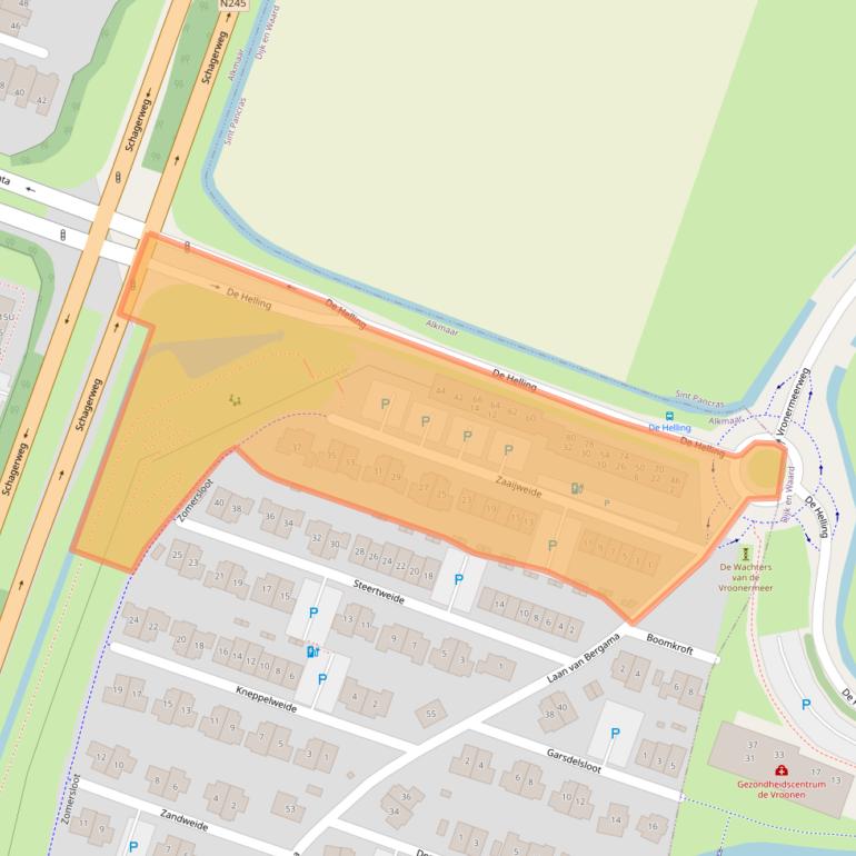 Kaart van postcodegebied 1822PC.