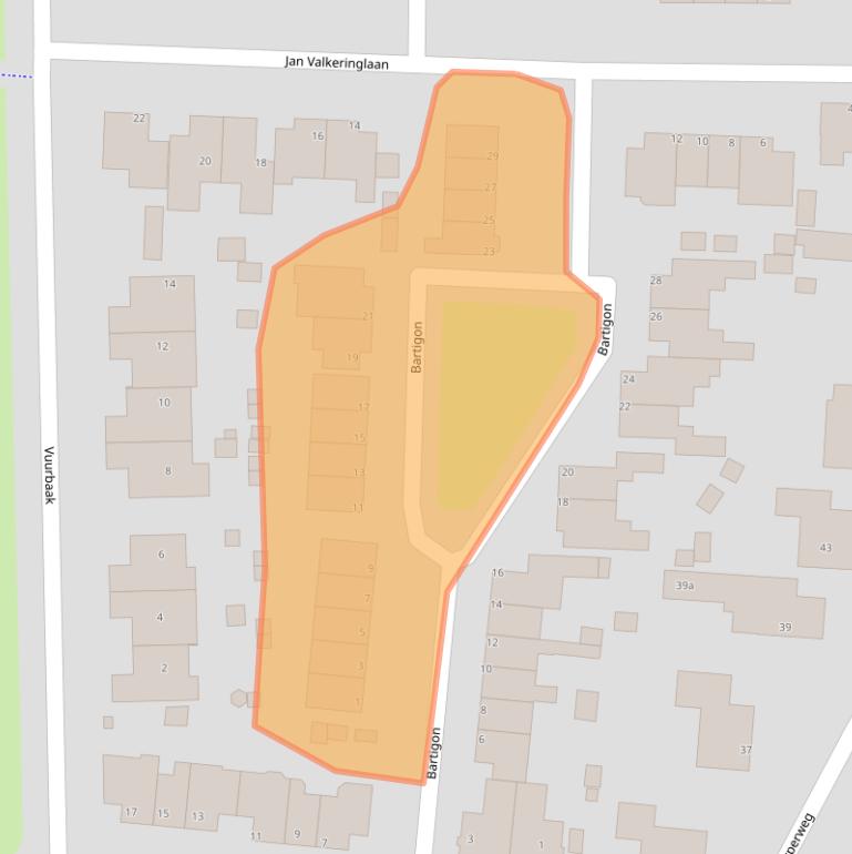 Kaart van postcodegebied 1906BT.