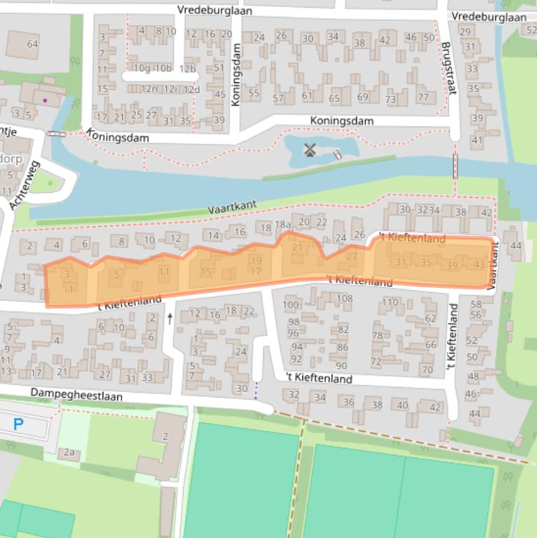 Kaart van postcodegebied 1906WD.
