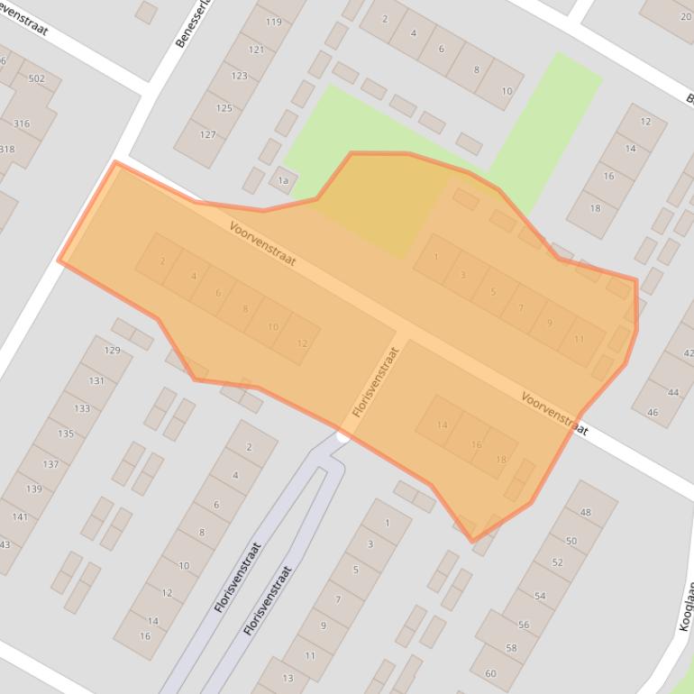 Kaart van postcodegebied 1911WD.