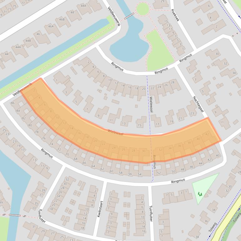 Kaart van postcodegebied 1965ED.