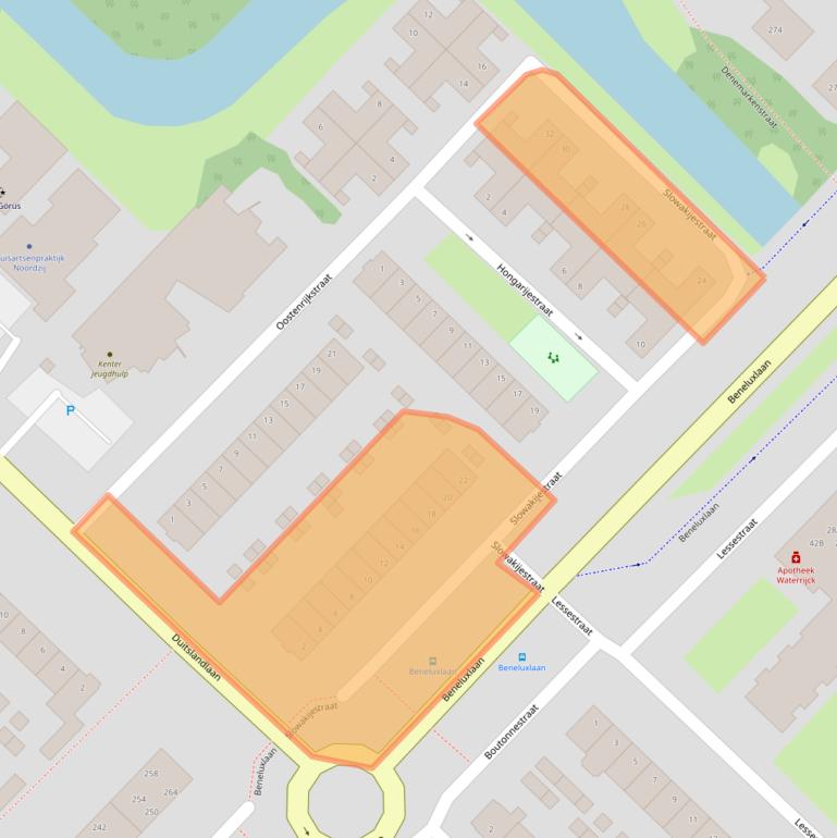 Kaart van postcodegebied 1966WM.