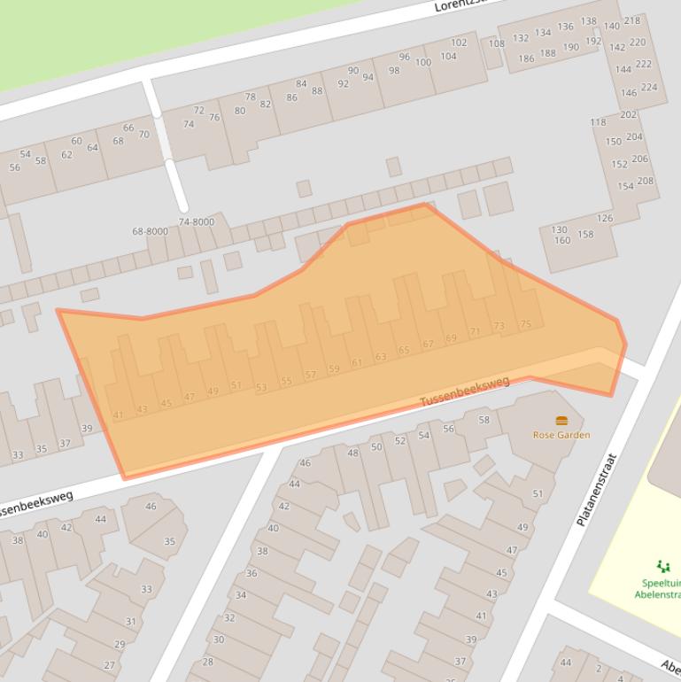 Kaart van postcodegebied 1971NB.