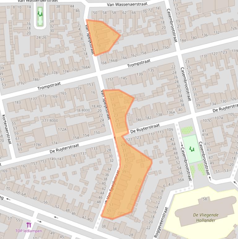 Kaart van postcodegebied 1972CE.