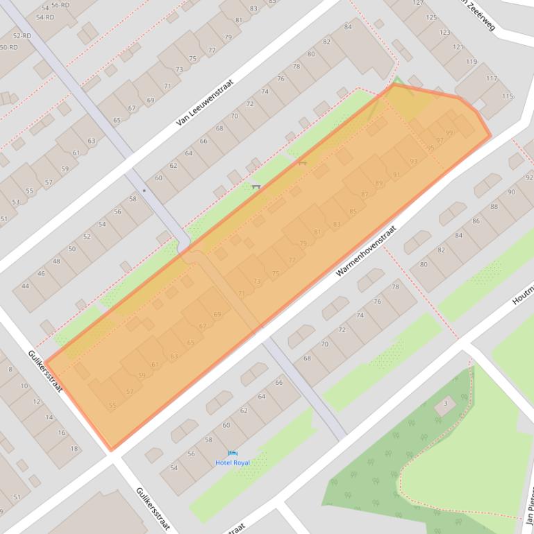 Kaart van postcodegebied 1972EC.