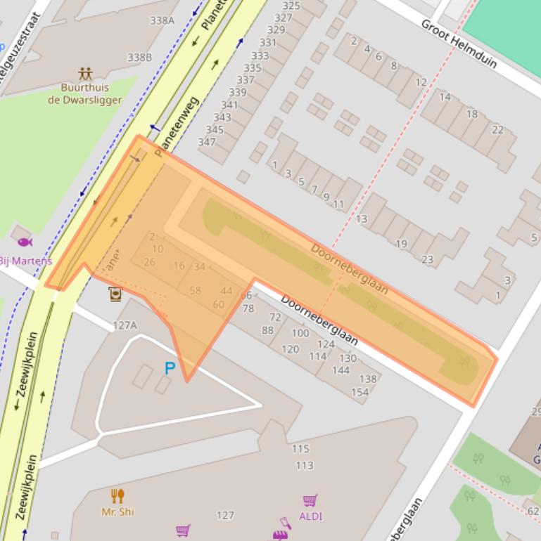 Kaart van postcodegebied 1974NE.