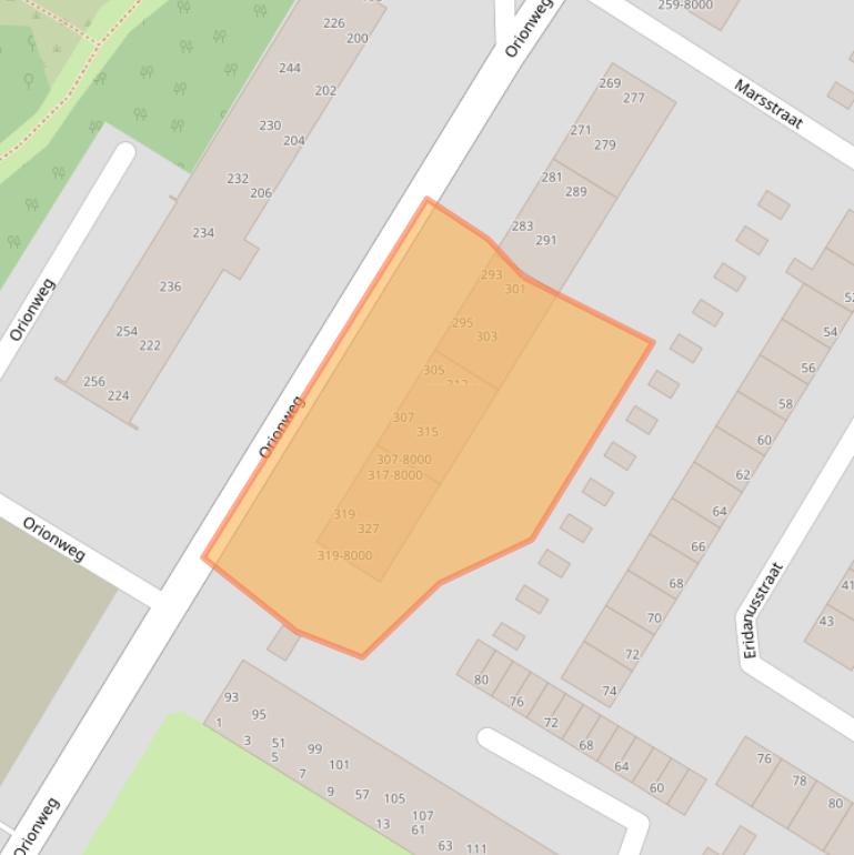 Kaart van postcodegebied 1974TJ.