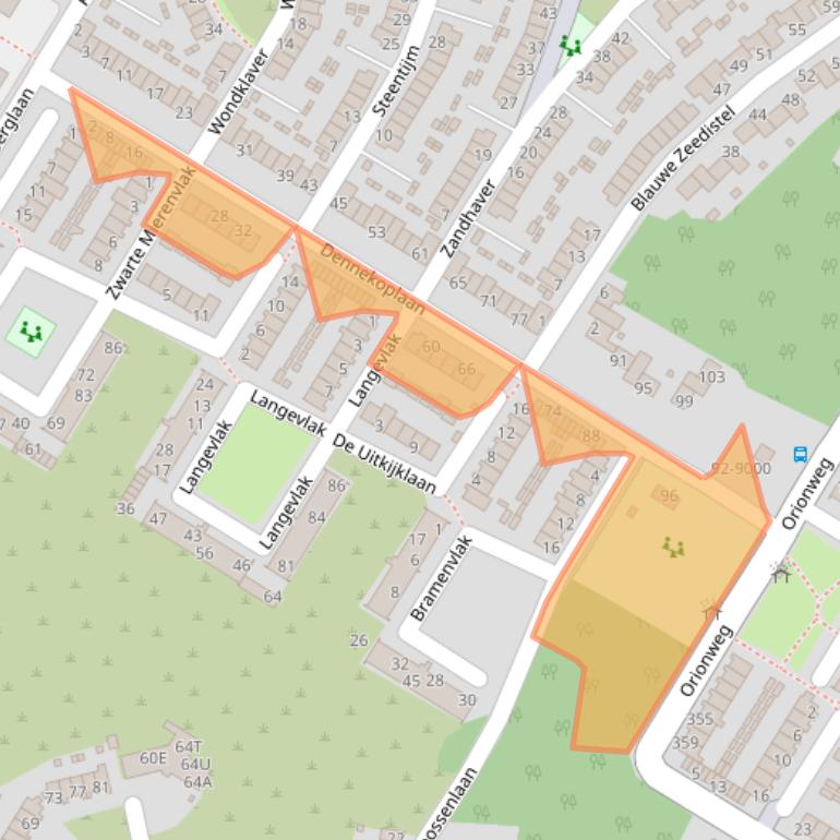 Kaart van postcodegebied 1974VC.