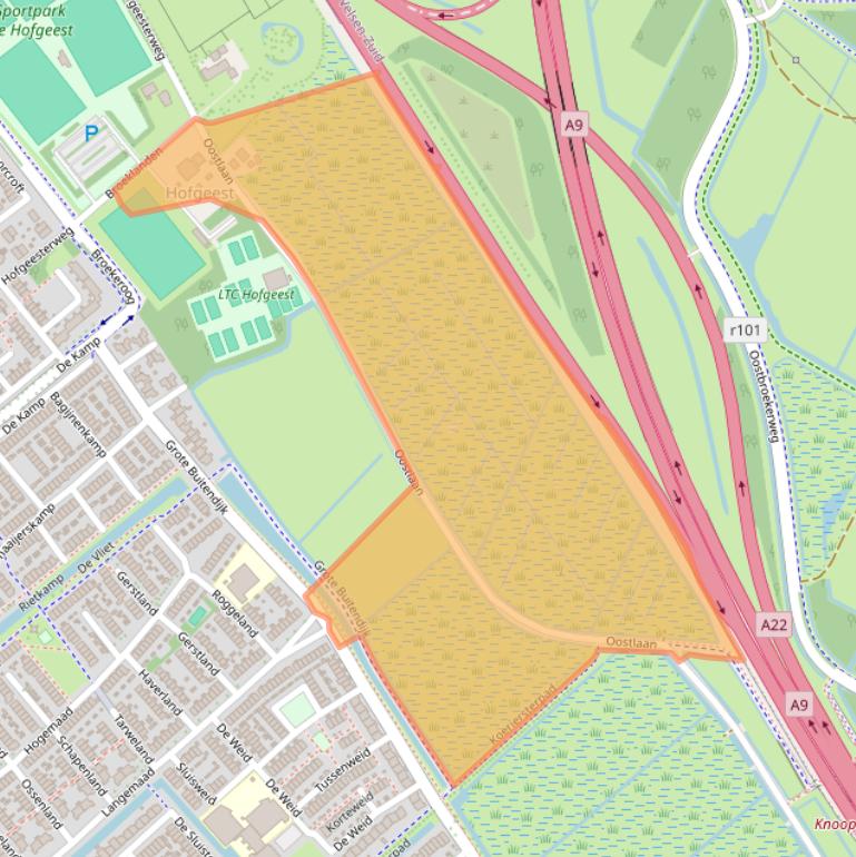 Kaart van postcodegebied 1991AH.