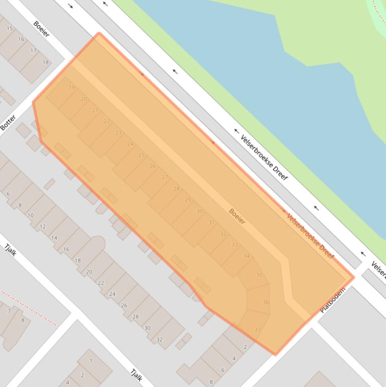 Kaart van postcodegebied 1991NE.