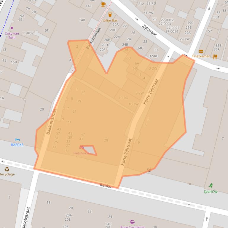 Kaart van postcodegebied 2011TZ.