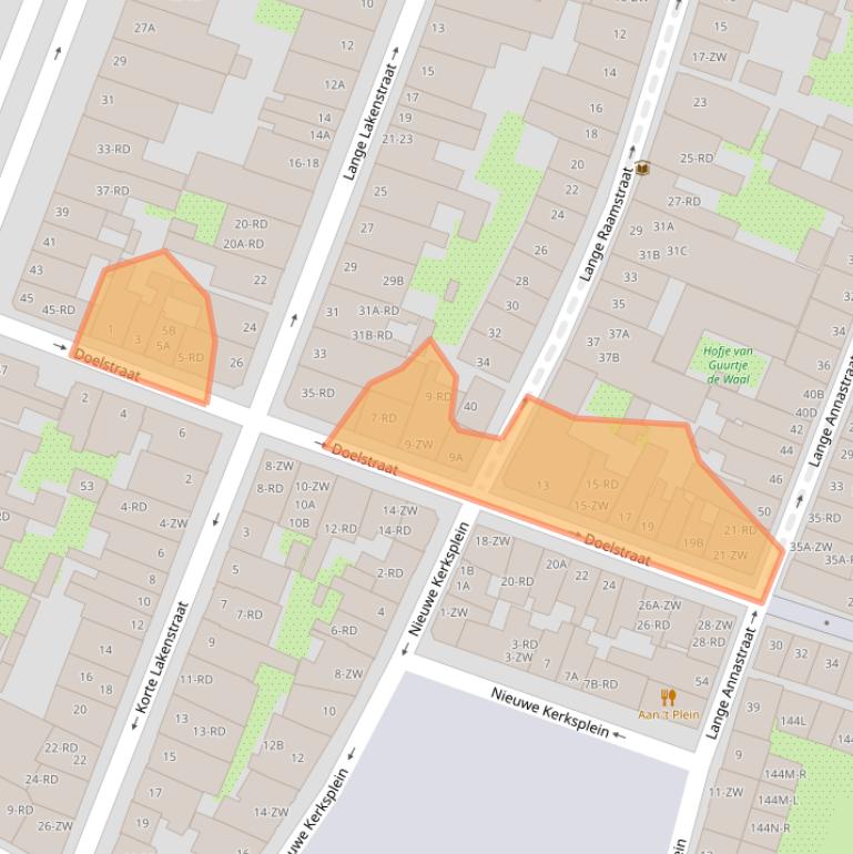 Kaart van postcodegebied 2011XA.