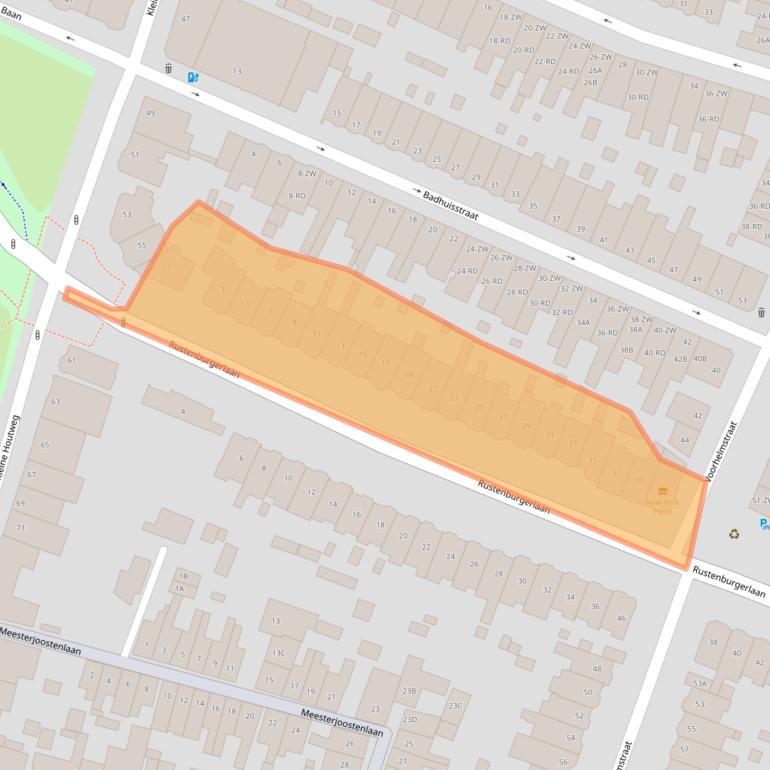 Kaart van postcodegebied 2012AK.