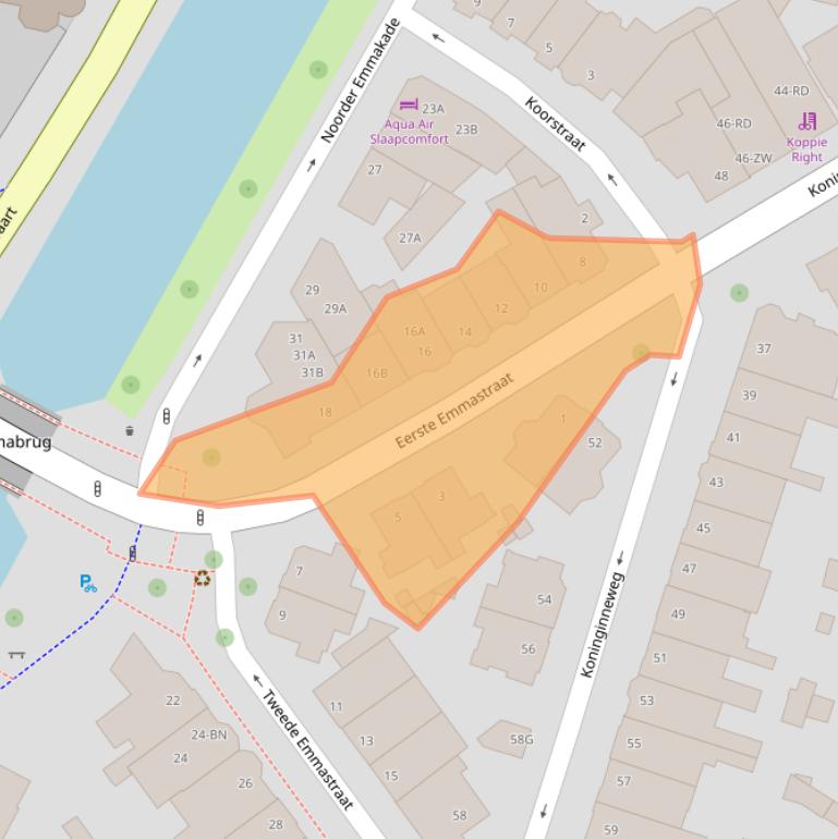 Kaart van postcodegebied 2012GG.