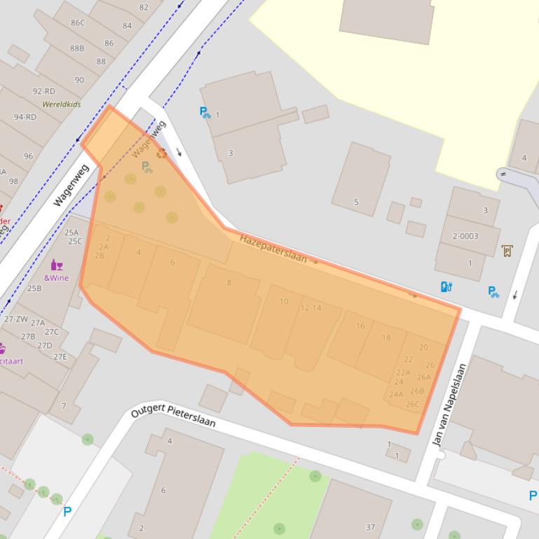 Kaart van postcodegebied 2012HP.