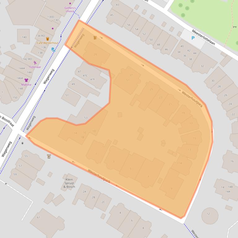 Kaart van postcodegebied 2012JL.