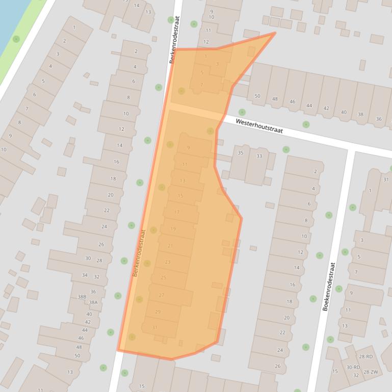 Kaart van postcodegebied 2012LA.