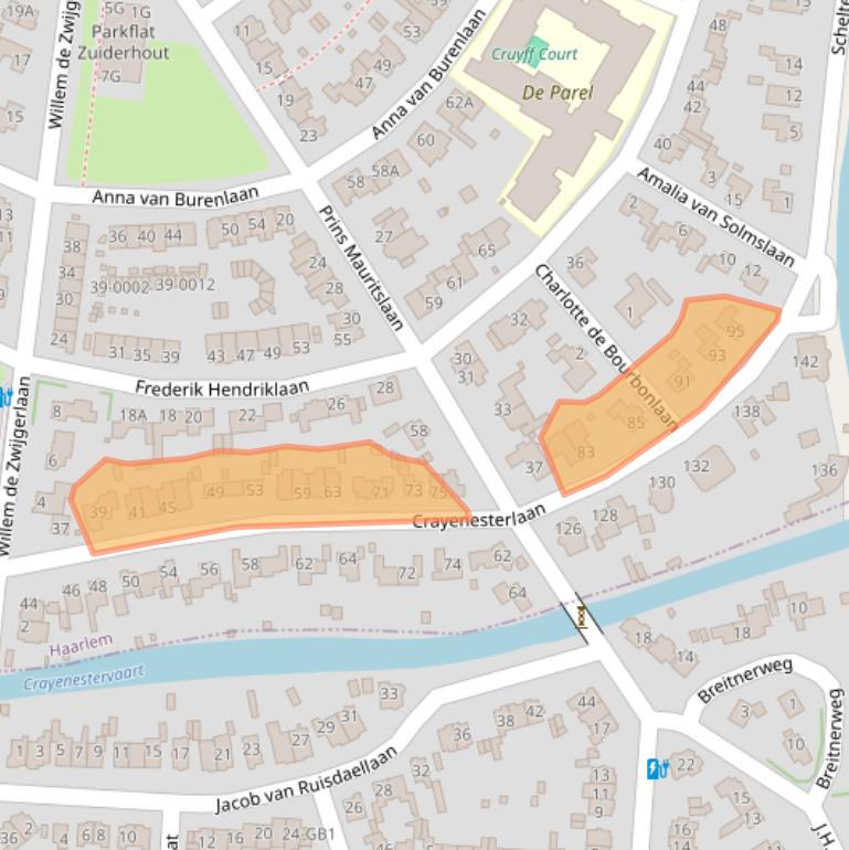 Kaart van postcodegebied 2012TJ.