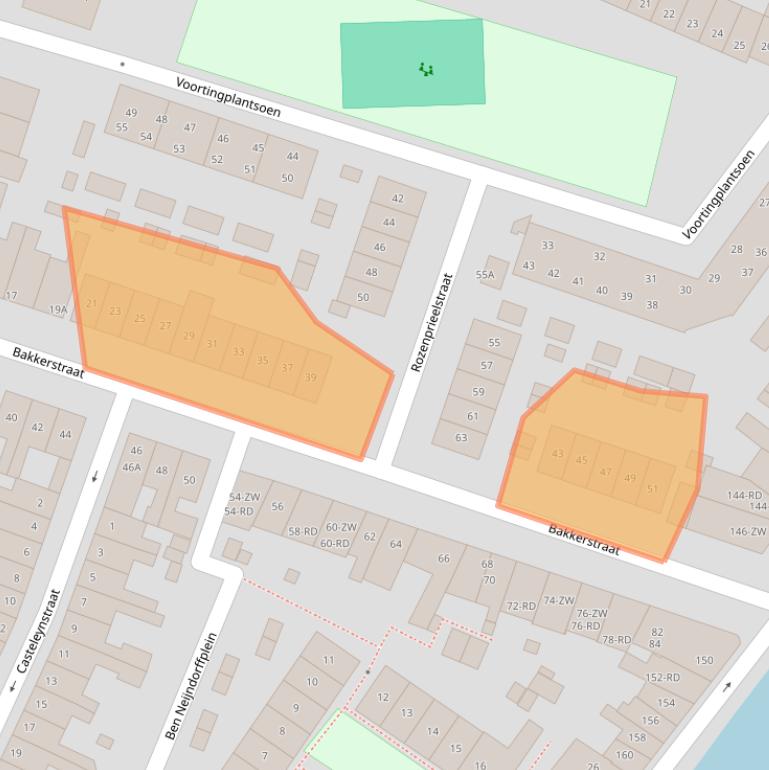 Kaart van postcodegebied 2012ZH.
